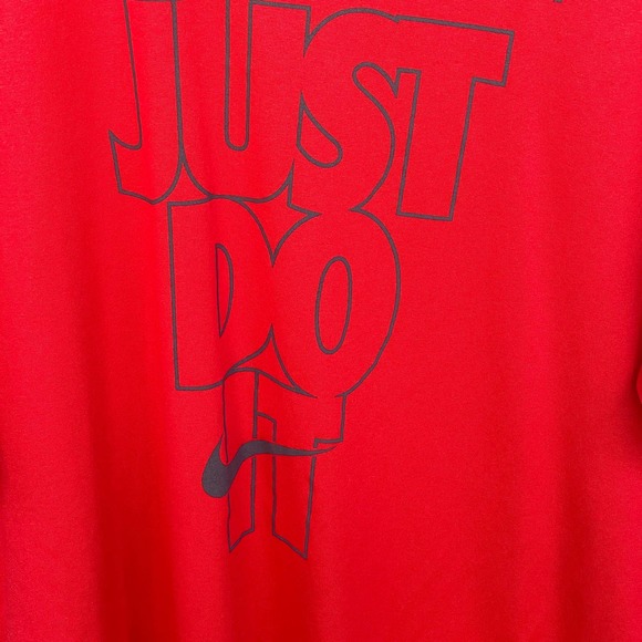 Nike Shirt Mens Large Red Just Do It Warriors Tee Dri-fit Short Sleeve - Picture 3 of 13